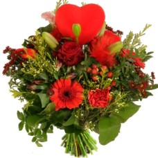 Love bouquet with hearts (Love bouquet red with hearts)
